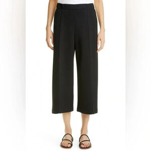 Lafayette Varick Scuba black crop wide leg pants pull on Size L